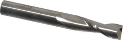 SGS - 3/8", 1-1/8" LOC, 3/8" Shank Diam, 3" OAL, 2 Flute, Solid Carbide Square End Mill - Single End, Uncoated, Spiral Flute, 30° Helix, Centercutting, Right Hand Cut, Right Hand Flute, Series 3L - Exact Tool & Supply