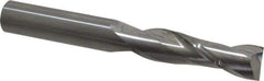 SGS - 5/8", 2-1/4" LOC, 5/8" Shank Diam, 5" OAL, 2 Flute, Solid Carbide Square End Mill - Single End, Uncoated, Spiral Flute, 30° Helix, Centercutting, Right Hand Cut, Right Hand Flute, Series 3L - Exact Tool & Supply