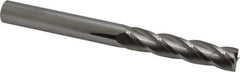 SGS - 7/16", 2" LOC, 7/16" Shank Diam, 4-1/2" OAL, 4 Flute, Solid Carbide Square End Mill - Single End, Uncoated, Spiral Flute, 30° Helix, Centercutting, Right Hand Cut, Right Hand Flute, Series 1L - Exact Tool & Supply