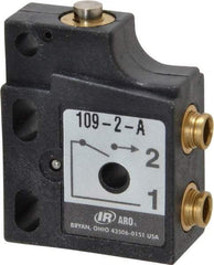 ARO/Ingersoll-Rand - 0.09 CV Rate, 3 Way Valve Mini Mechanical Valve - 5/32" NPT Inlet, 5/32" NPT Outlet, 150 Max psi, Straight Plunger - Exact Tool & Supply