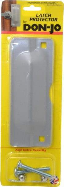 Don-Jo - 7" Long x 2-3/4" Wide, Latch Protector - Silver Coated Steel - Exact Tool & Supply