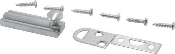 Don-Jo - 2" Long, 1/2" Wide Brass Slide Bolt - US26D Satin Chrome Plated - Exact Tool & Supply