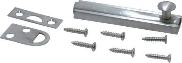 Don-Jo - 3" Long, 1/2" Wide Brass Slide Bolt - US26D Satin Chrome Plated - Exact Tool & Supply