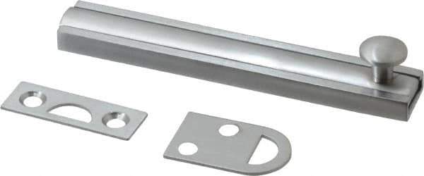 Don-Jo - 4" Long, 1/2" Wide Brass Slide Bolt - US26D Satin Chrome Plated - Exact Tool & Supply