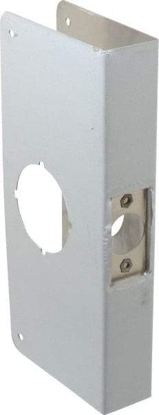 Don-Jo - 4" Wide x 9" High, Stainless Steel, Door Reinforcer - 1-3/8" Thick Door, 2-3/8" Backset - Exact Tool & Supply