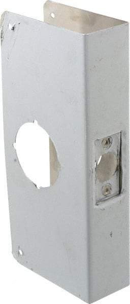 Don-Jo - 4" Wide x 9" High, Stainless Steel, Door Reinforcer - 1-3/4" Thick Door, 2-3/8" Backset - Exact Tool & Supply