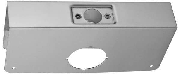 Don-Jo - 4" Wide x 9" High, Polished Brass Finish, Door Reinforcer - 1-3/8" Thick Door, 2-3/8" Backset - Exact Tool & Supply