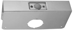 Don-Jo - 4" Wide x 9" High, Polished Brass Finish, Door Reinforcer - 1-3/4" Thick Door, 2-3/8" Backset - Exact Tool & Supply