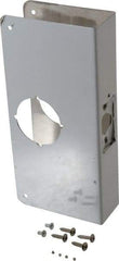 Don-Jo - 4-1/4" Wide x 9" High, Stainless Steel, Door Reinforcer - 1-3/4" Thick Door, 2-3/4" Backset - Exact Tool & Supply
