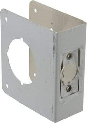 Don-Jo - 4" Wide x 4-1/2" High, Stainless Steel, Door Reinforcer - 1-3/4" Thick Door, 2-3/8" Backset - Exact Tool & Supply