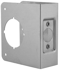 Don-Jo - 4" Wide x 4-1/2" High, Stainless Steel, Door Reinforcer - 1-3/8" Thick Door, 2-3/8" Backset - Exact Tool & Supply