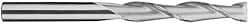 SGS - 5/16", 1-5/8" LOC, 5/16" Shank Diam, 4" OAL, 2 Flute, Solid Carbide Square End Mill - Single End, Uncoated, Spiral Flute, 30° Helix, Centercutting, Right Hand Cut, Right Hand Flute, Series 3EL - Exact Tool & Supply