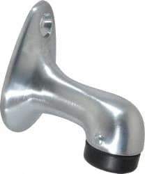 Don-Jo - 2-3/4" Projection Large Gooseneck Door Stop - Floor Mount, Satin Chrome Finish - Exact Tool & Supply