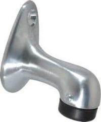 Don-Jo - 2-3/4" Projection Large Gooseneck Door Stop - Floor Mount, Satin Chrome Finish - Exact Tool & Supply