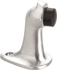 Don-Jo - 2-3/4" Projection Large Gooseneck Door Stop with Hook - Floor Mount, Satin Chrome Finish - Exact Tool & Supply