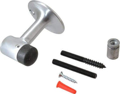 Don-Jo - 3" Projection Pedestal Door Stop - Floor Mount, Satin Chrome Finish - Exact Tool & Supply