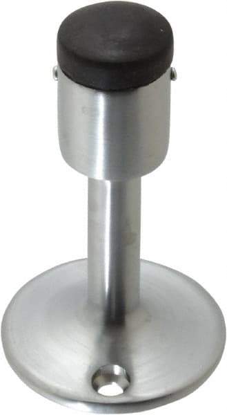 Don-Jo - 3-1/2" Projection Wall Door Stop - Wall Mount, Satin Chrome Finish - Exact Tool & Supply