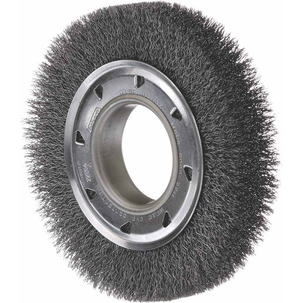Osborn - Wheel Brushes; Outside Diameter (Inch): 8 ; Arbor Hole Size (Inch): 2 ; Wire Type: Crimped ; Fill Material: Stainless Steel ; Face Width (Inch): 1-1/2 ; Trim Length (Inch): 1-1/2 - Exact Tool & Supply