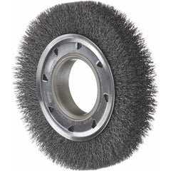 Osborn - Wheel Brushes; Outside Diameter (Inch): 8 ; Arbor Hole Size (Inch): 2 ; Wire Type: Crimped ; Fill Material: Stainless Steel ; Face Width (Inch): 1-1/2 ; Trim Length (Inch): 1-1/2 - Exact Tool & Supply