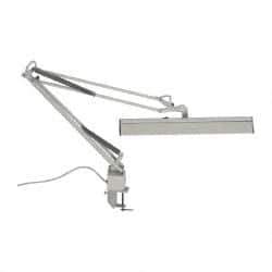 Value Collection - 120 VAC, 15 Watt, Swing Arm Machine Light - Clamp Mount, 5 Ft. Cord, White - Exact Tool & Supply
