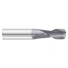 1" Dia. x 4 Overall Length 2-Flute .015 C/R Solid Carbide SE End Mill-Round Shank-Center Cut-TiAlN - Exact Tool & Supply