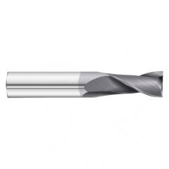 25/64 Dia. x 2-3/4 Overall Length 2-Flute Square End Solid Carbide SE End Mill-Round Shank-Center Cut-TiAlN - Exact Tool & Supply