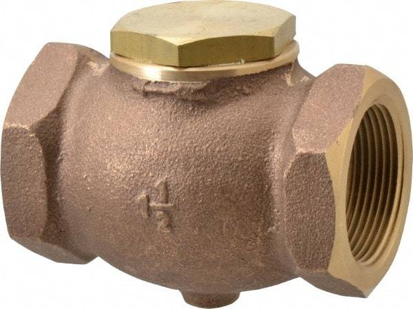 Conrader - 1-1/2" Bronze Check Valve - Inline, FNPT x FNPT - Exact Tool & Supply