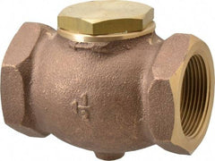Conrader - 1-1/2" Bronze Check Valve - Inline, FNPT x FNPT - Exact Tool & Supply