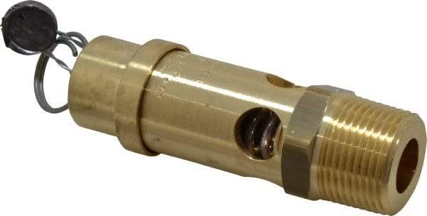 Conrader - 3/4" Inlet, ASME Safety Relief Valve - 150 Max psi, Brass, 595 Cubic' per Min - Exact Tool & Supply