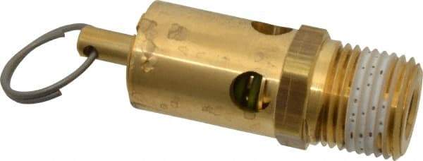 Conrader - 1/2" Inlet, ASME Safety Relief Valve - 125 Max psi, Brass, 232 Cubic' per Min - Exact Tool & Supply