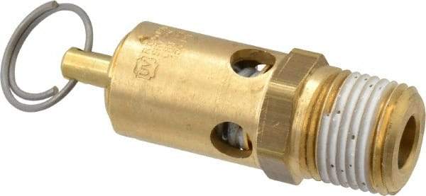 Conrader - 1/2" Inlet, ASME Safety Relief Valve - 150 Max psi, Brass, 274 Cubic' per Min - Exact Tool & Supply