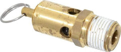 Conrader - 1/2" Inlet, ASME Safety Relief Valve - 200 Max psi, Brass, 358 Cubic' per Min - Exact Tool & Supply