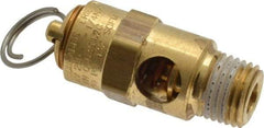 Conrader - 1/4" Inlet, ASME Safety Relief Valve - 150 Max psi, Brass, 136 Cubic' per Min - Exact Tool & Supply