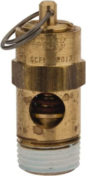 Conrader - 3/8" Inlet, ASME Safety Relief Valve - 200 Max psi, Brass, 178 Cubic' per Min - Exact Tool & Supply