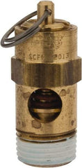 Conrader - 3/8" Inlet, ASME Safety Relief Valve - 200 Max psi, Brass, 178 Cubic' per Min - Exact Tool & Supply