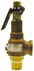 Midwest Control - 1/2" Inlet, 3/4" Outlet, ASME Safety Relief Valve - 125 Max psi, Bronze, 296 Cubic' per Min - Exact Tool & Supply