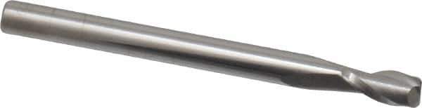 SGS - 1/8", 1/4" LOC, 1/8" Shank Diam, 1-1/2" OAL, 2 Flute, Solid Carbide Square End Mill - Single End, Uncoated, Spiral Flute, 30° Helix, Centercutting, Right Hand Cut, Right Hand Flute, Series 17 - Exact Tool & Supply