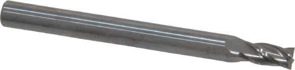 SGS - 5/32", 5/16" LOC, 3/16" Shank Diam, 2" OAL, 4 Flute, Solid Carbide Square End Mill - Single End, Uncoated, Spiral Flute, 30° Helix, Centercutting, Right Hand Cut, Right Hand Flute, Series 16 - Exact Tool & Supply