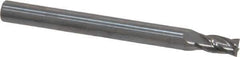 SGS - 5/32", 5/16" LOC, 3/16" Shank Diam, 2" OAL, 4 Flute, Solid Carbide Square End Mill - Single End, Uncoated, Spiral Flute, 30° Helix, Centercutting, Right Hand Cut, Right Hand Flute, Series 16 - Exact Tool & Supply