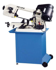 Enco - 5 x 6" Max Capacity, Manual Step Pulley Horizontal Bandsaw - 80, 120 & 200 SFPM Blade Speed, 110 Volts, 45 & 60°, 1/3 hp, 1 Phase - Exact Tool & Supply
