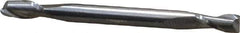 SGS - 1/8", 1/4" LOC, 1/8" Shank Diam, 1-1/2" OAL, 2 Flute, Solid Carbide Square End Mill - Double End, Uncoated, Spiral Flute, 30° Helix, Centercutting, Right Hand Cut, Right Hand Flute, Series 15 - Exact Tool & Supply