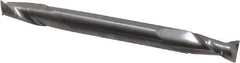 SGS - 3/16", 3/8" LOC, 3/16" Shank Diam, 2" OAL, 2 Flute, Solid Carbide Square End Mill - Double End, Uncoated, Spiral Flute, 30° Helix, Centercutting, Right Hand Cut, Right Hand Flute, Series 15 - Exact Tool & Supply