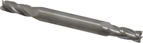 SGS - 13/64", 1/2" LOC, 1/4" Shank Diam, 2-1/2" OAL, 4 Flute, Solid Carbide Square End Mill - Double End, Uncoated, Spiral Flute, 30° Helix, Centercutting, Right Hand Cut, Right Hand Flute, Series 14 - Exact Tool & Supply