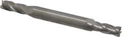 SGS - 13/64", 1/2" LOC, 1/4" Shank Diam, 2-1/2" OAL, 4 Flute, Solid Carbide Square End Mill - Double End, Uncoated, Spiral Flute, 30° Helix, Centercutting, Right Hand Cut, Right Hand Flute, Series 14 - Exact Tool & Supply