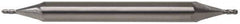 SGS - 7/16" Diam, 9/16" LOC, 4 Flute Solid Carbide Ball End Mill - Uncoated, Double End, 2-3/4" OAL, 7/16" Shank Diam, Spiral Flute - Exact Tool & Supply