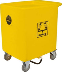 Bradley - 56 Gallon Eye Wash Station Waste Cart - Compatable with Bradley Portable Eye Wash Station S19-921, Includes 2 Clearly Marked Eye Wash Signs - Exact Tool & Supply