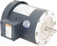 Leeson - 1/3 Max hp, 1,200 Max RPM, Electric AC DC Motor - 230/460 V Input, Three Phase, 56C Frame, C-Face Mount, TEFC Enclosure - Exact Tool & Supply