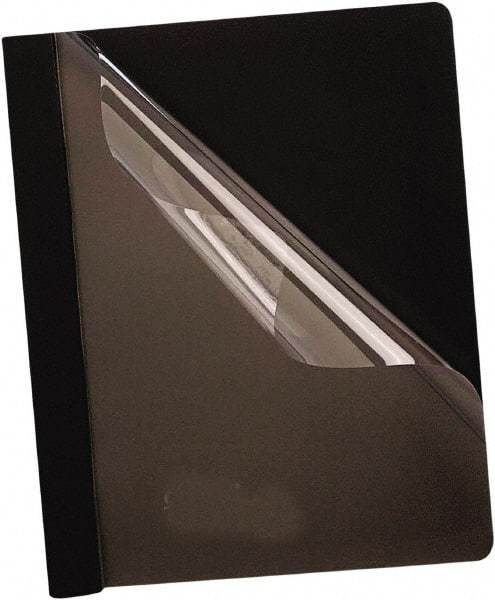 OXFORD - 11" Long x 8" Wide Report Cover with Tang/Prong Binding - Black - Exact Tool & Supply