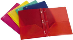 OXFORD - 8-1/2" Long x 11" Wide Report Cover with Tang/Prong Binding - Assorted Colors - Exact Tool & Supply