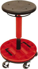 ShopSol - 300 Lb Capacity, 5 Wheel Trolley Stool - Polyurethane, 18" Long x 16-1/2" Overall Height x 18" Wide - Exact Tool & Supply